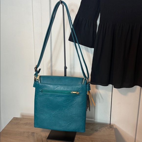Long & Son London | Turquoise Tassel Shoulder Bag - adjustable length strap - - Picture 5 of 5